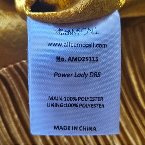 Alice McCall Dress Power Lady Pleated One Shoulder Midi in Sunset Yellow Size 4 - Picture 10 of 14